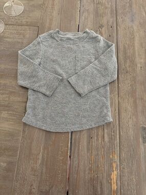 Cat & Jack Heather Gray Long-Sleeve Knit Kids Tee